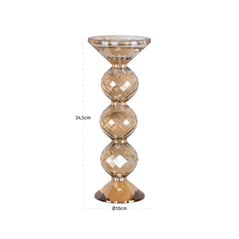 Kerzenhalter Channah Champagne aus Kristall, 24,5 cm hoch