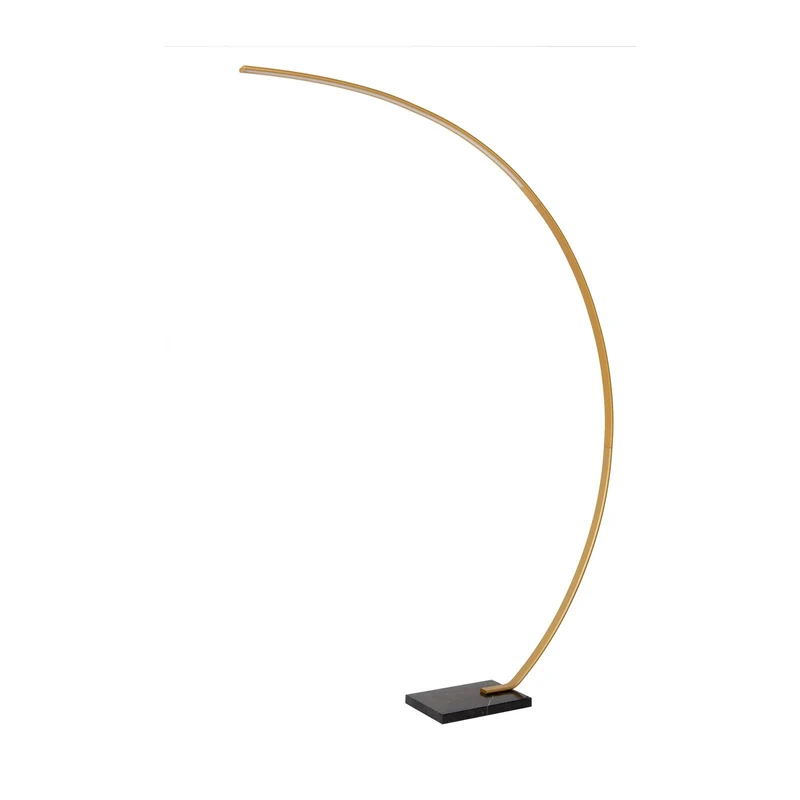 B-Ware Lucide LED Bogenleuchte Stehleuchte Curve goldmatt Marmor 192cm dimmbar