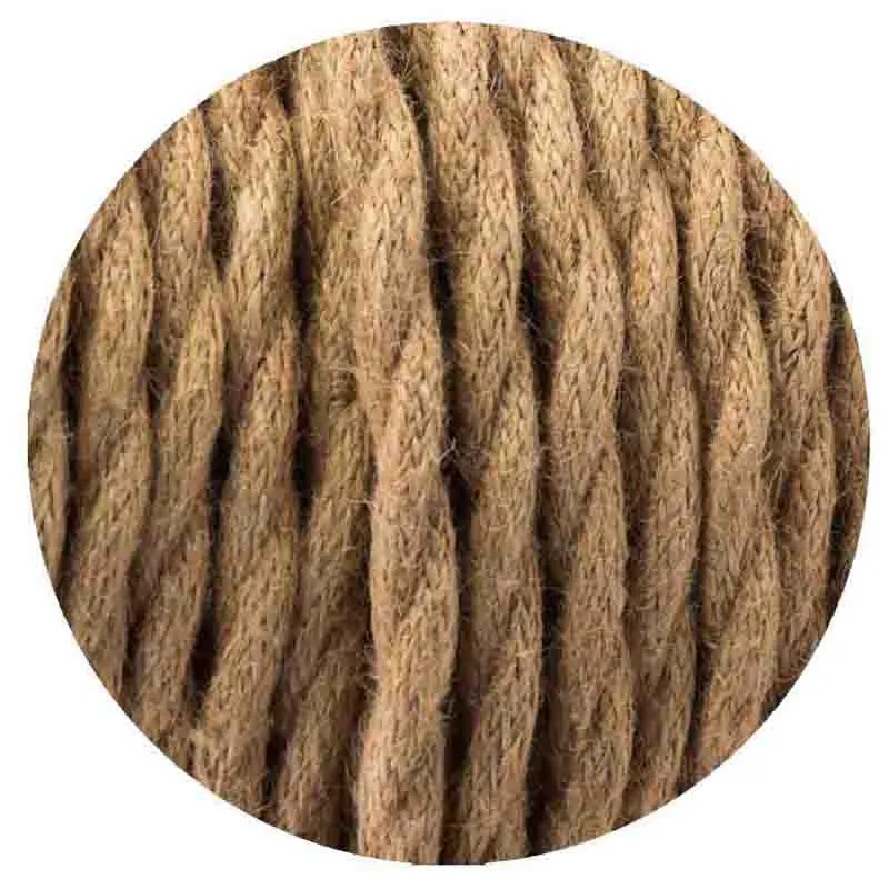 1/5/10 m Textilkabel gedreht 2 adrig Hanf Naturoptik ~1184