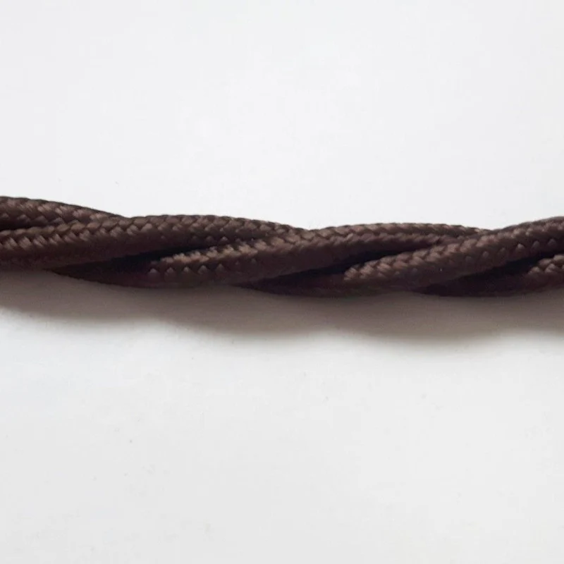 1m/5m/10m Dunkelbraunes Textilkabel 2-adrig verdrillt ~1180