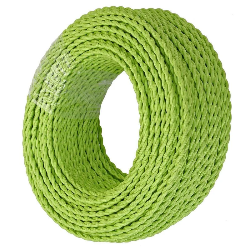 Kabel 2-adrig-Hellgrüne Textil-Pendelleitung~1176