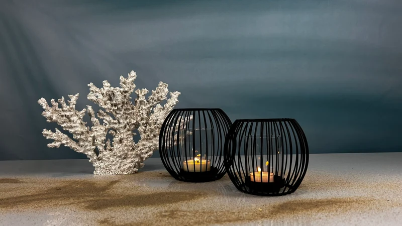 Tischlicht Dusk schwarz mit Glas