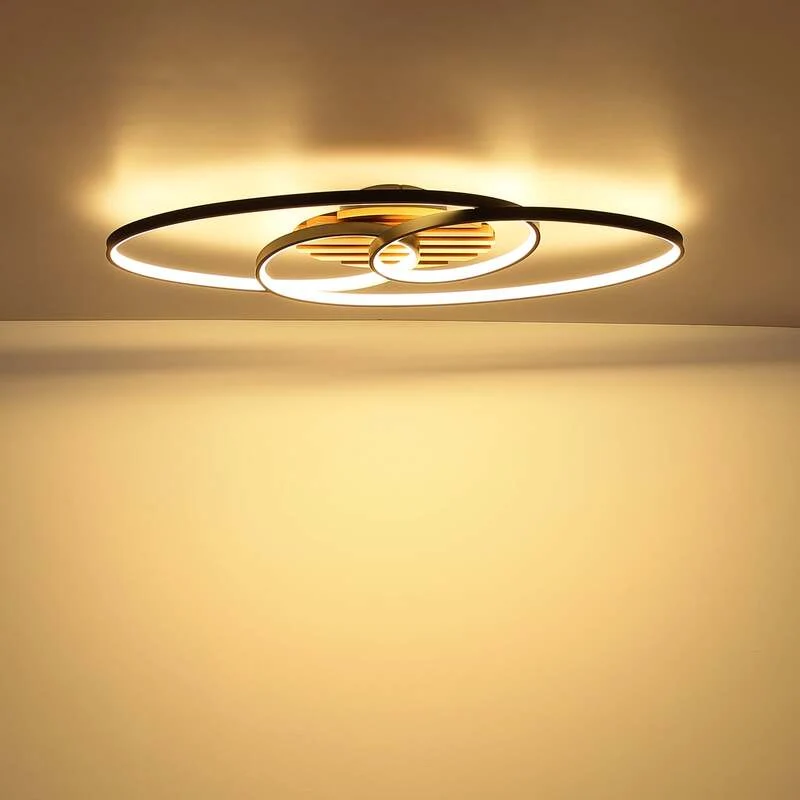 B-Ware Globo Deckenleuchte Lampe LED Tisha I Schwarz Holz 85 cm Warmweiß 40 W Leuchte