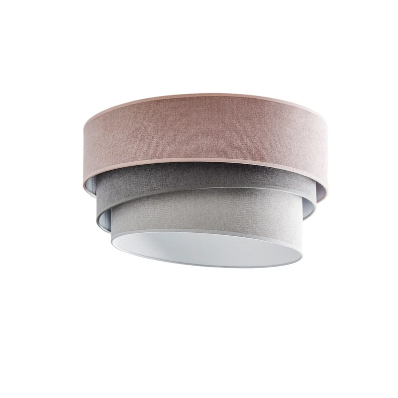 B-Ware Pastell Deckenlampe Trio Leuchte Lampe Ø 45cm pink grau hellgrau Samt Licht