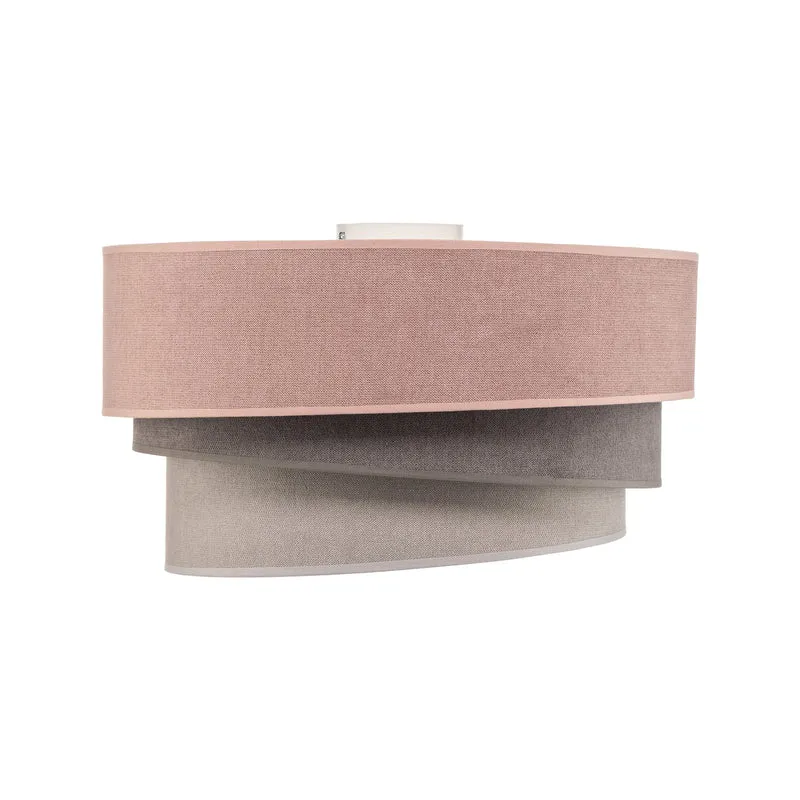 B-Ware Pastell Deckenlampe Trio Leuchte Lampe Ø 45cm pink grau hellgrau Samt Licht