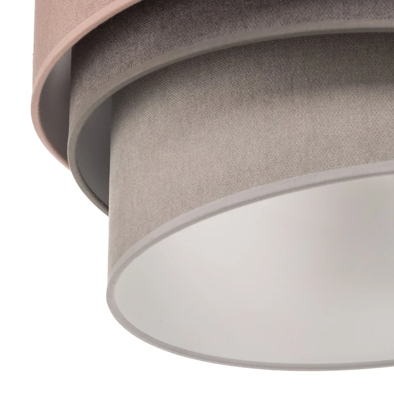 B-Ware Pastell Deckenlampe Trio Leuchte Lampe Ø 45cm pink grau hellgrau Samt Licht