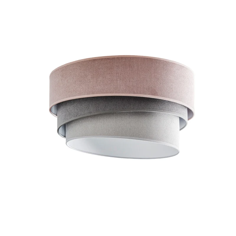 B-Ware Pastell Deckenlampe Trio Leuchte Lampe Ø 45cm pink grau hellgrau Samt Licht