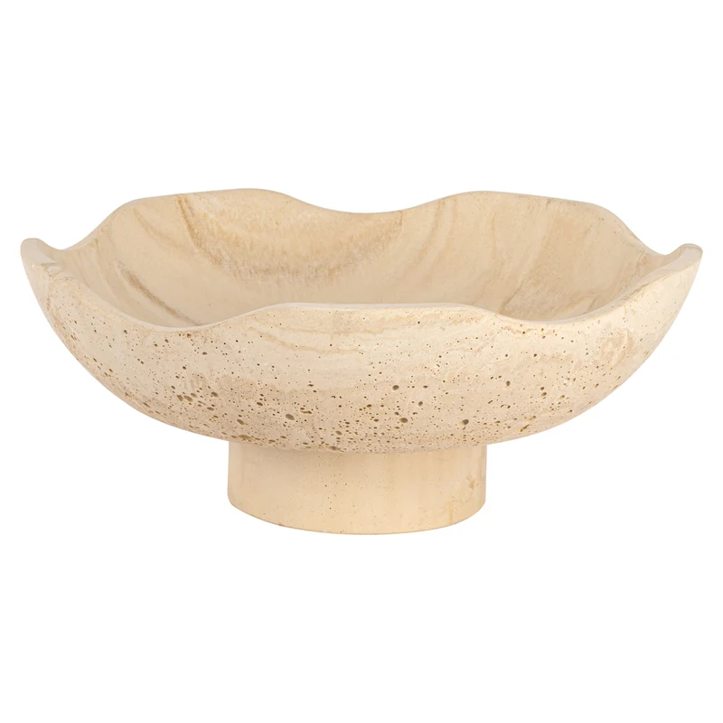 Schale Meauve beige – handgegossene Harz-Dekoschale, Ø 34,5 cm