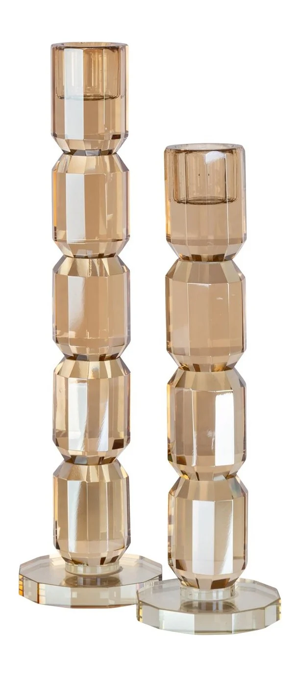 Kerzenhalter Dita Champagne aus Kristall, 25 cm, elegant
