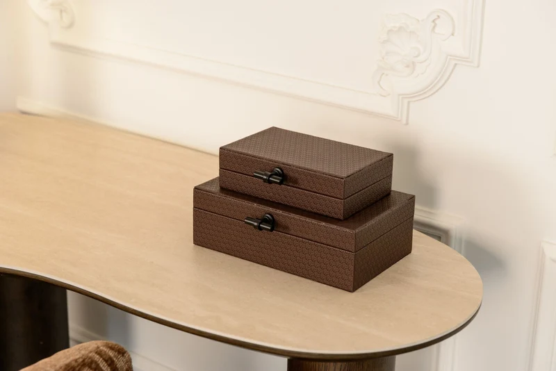 Aufbewahrungsbox Billie Dunkelbraun aus PU-Leder, Richmond
