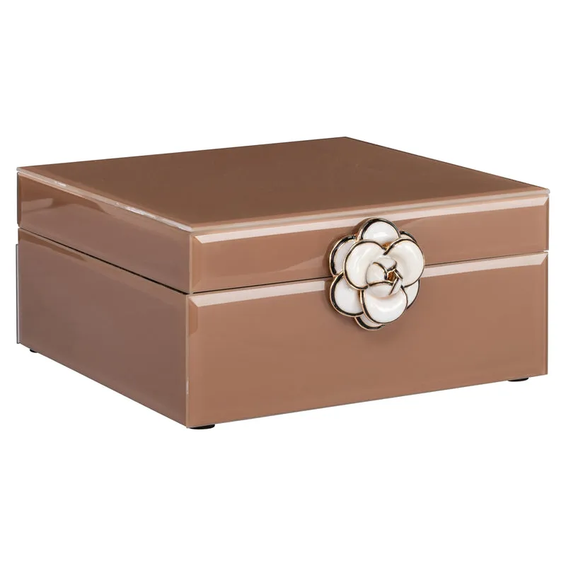 Aufbewahrungsbox Floral Brown - dekorative Box mit floralem Muster
