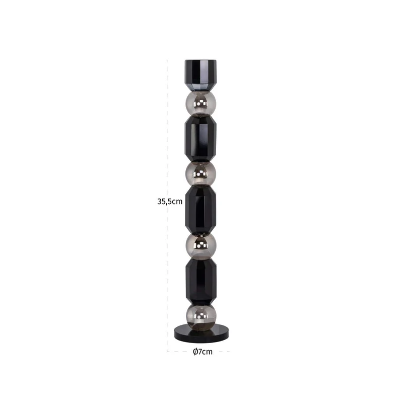 Richmond Kerzenhalter Jessy Black Large aus Kristall, 35,5 cm