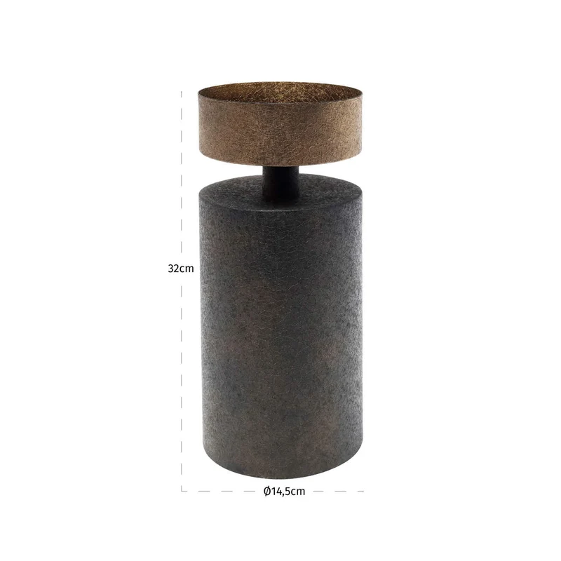 Kerzenhalter Harlow, antikes Messing-Design, Eisen, Richmond, 32 cm