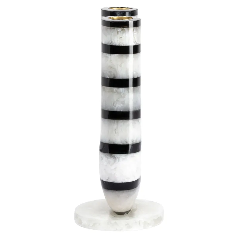 Richmond Kerzenhalter River black/white – handgegossenes Harz-Unikat