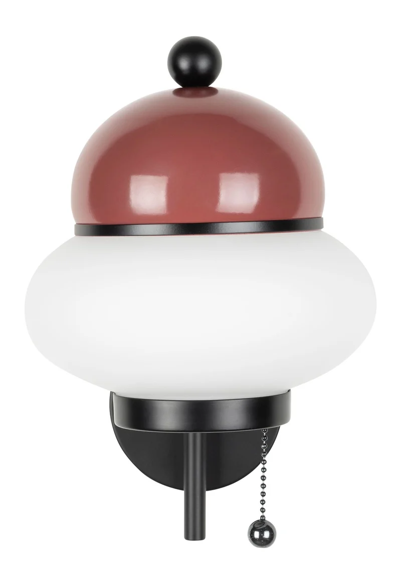 Wandlampe Bumble Rot mit Milchglas-Schirm und E27-Fassung von Zuiver
