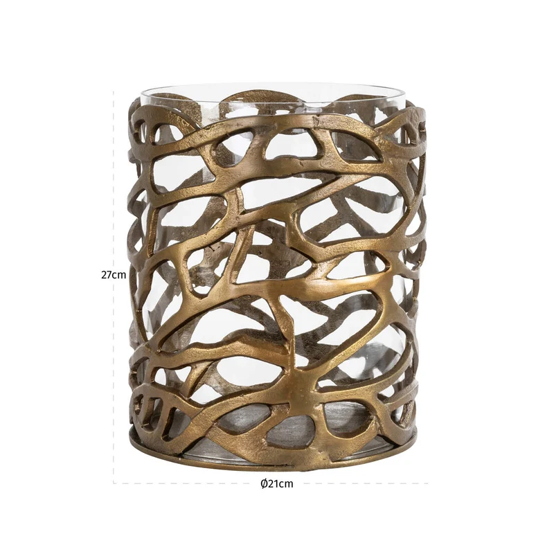 Windlicht Mase brass antique – Richmond Deko-Laterne aus Aluminium &
