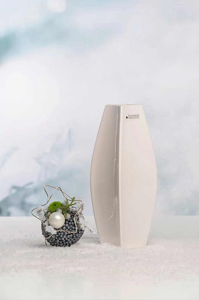 Vase Bova 40 cm creme-weiß
