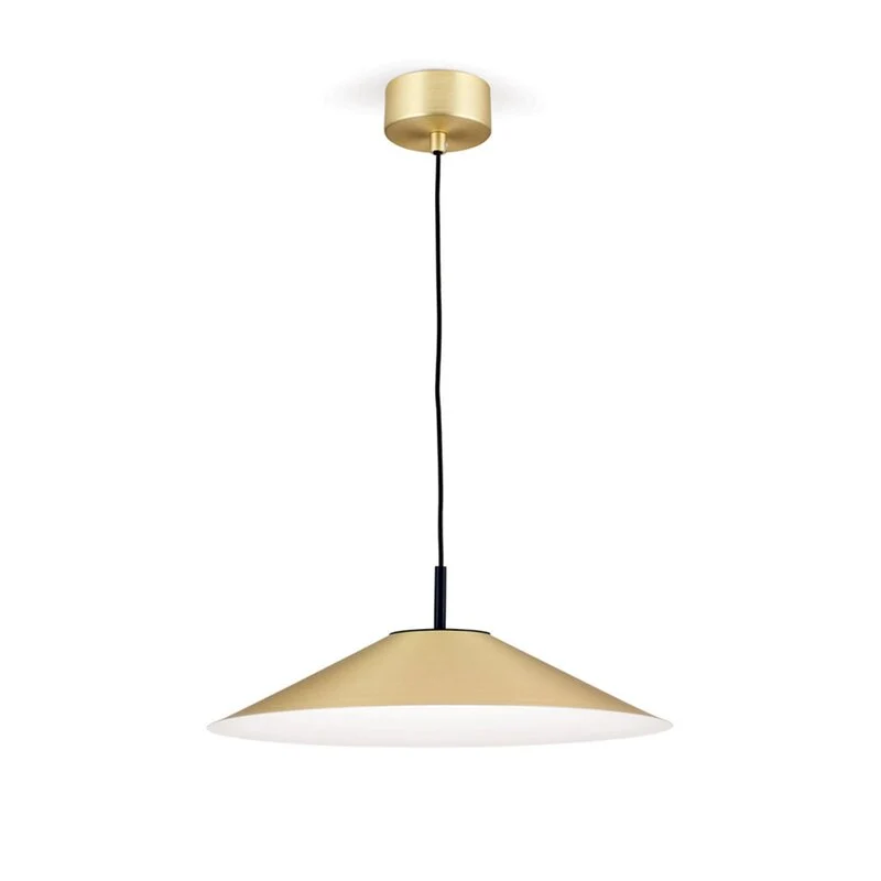 B-Ware ORION Pendelleuchte Hängelampe LED Gourmet messing matt Schirm schwarz Stahl Tex