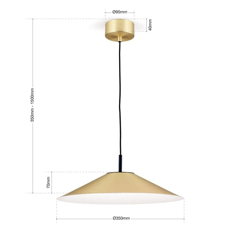 B-Ware ORION Pendelleuchte Hängelampe LED Gourmet messing matt Schirm schwarz Stahl Tex