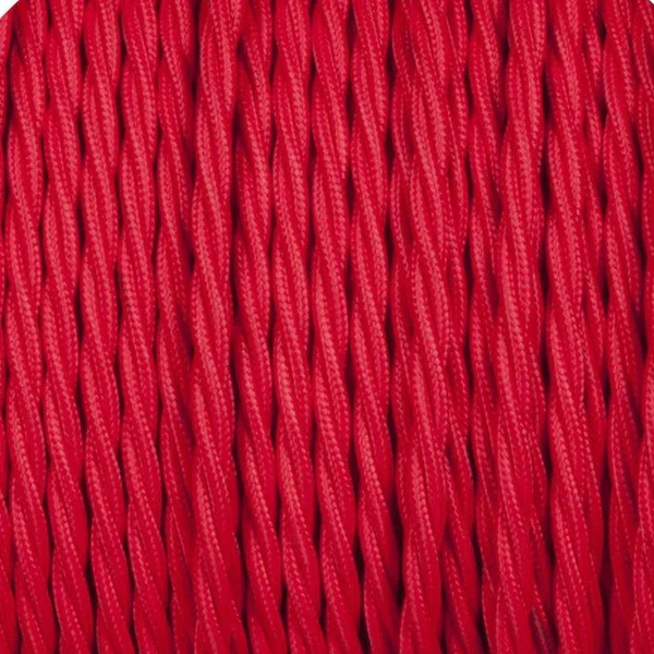 Rotes Kabel 2-adrig Verdreht Textilkabel stromkabel~1168