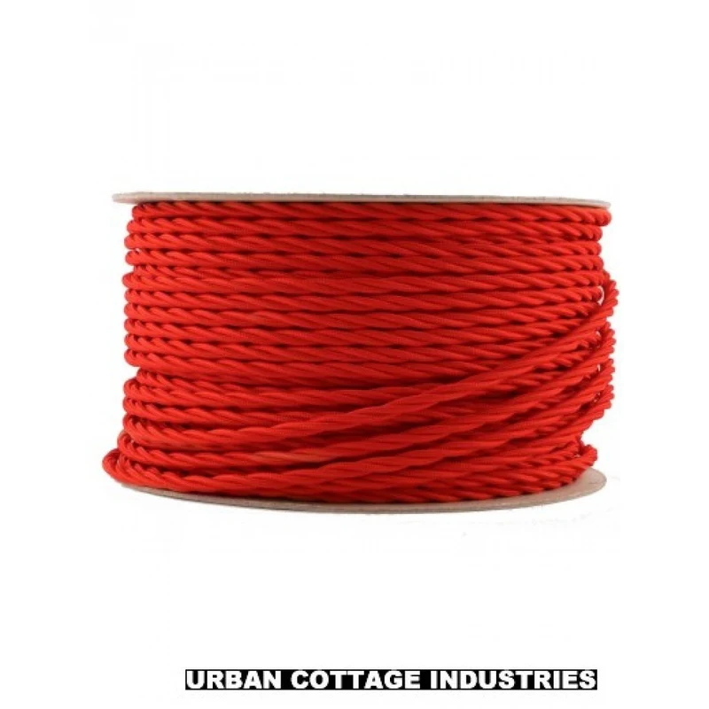 Rotes Kabel 2-adrig Verdreht Textilkabel stromkabel~1168