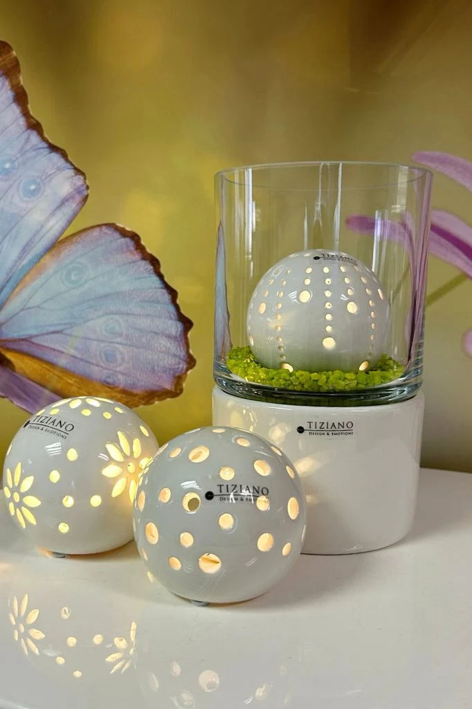 Dekoset Windlicht Laterna mit Lichtkugel in 3 Varianten