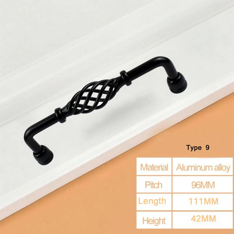 Türgriff Küchenschrank matt schwarz Pull Handle and Knob~1297