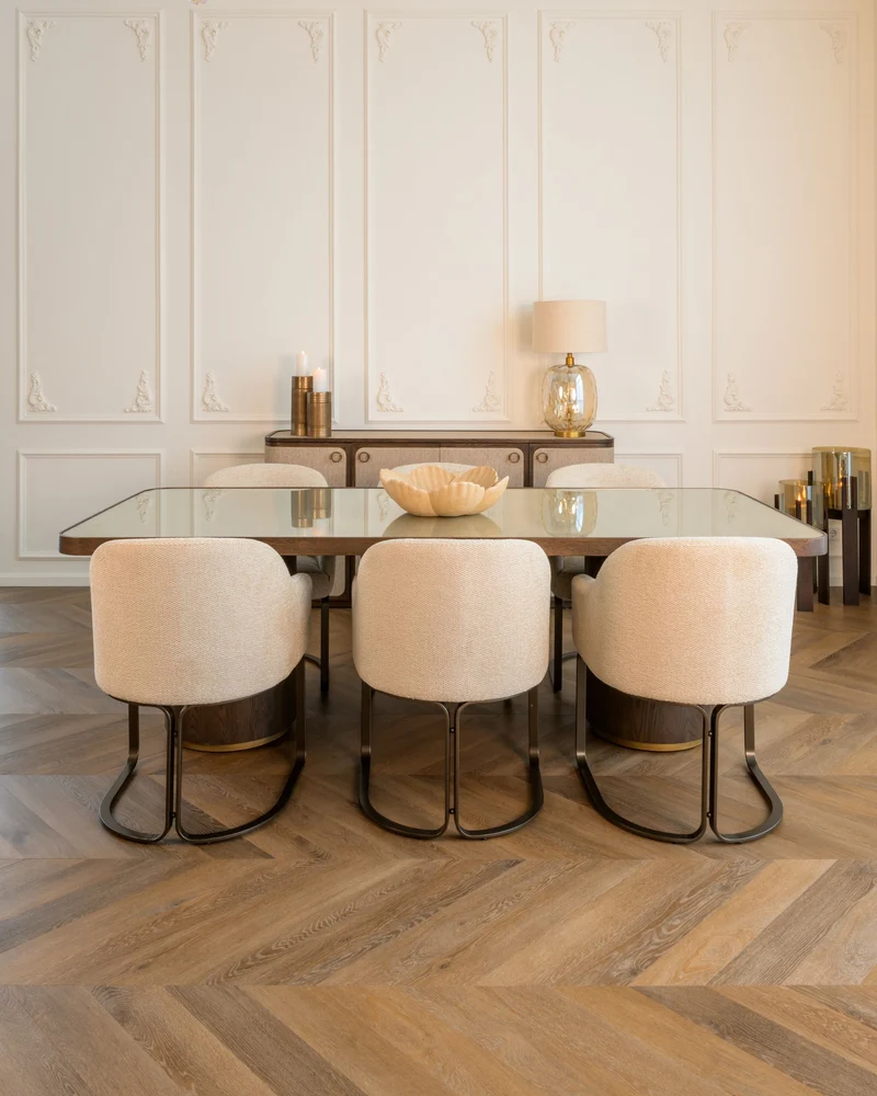 Windlicht Paige Walnut aus Mangoholz & Glas, 63,5 cm hoch, Richmond