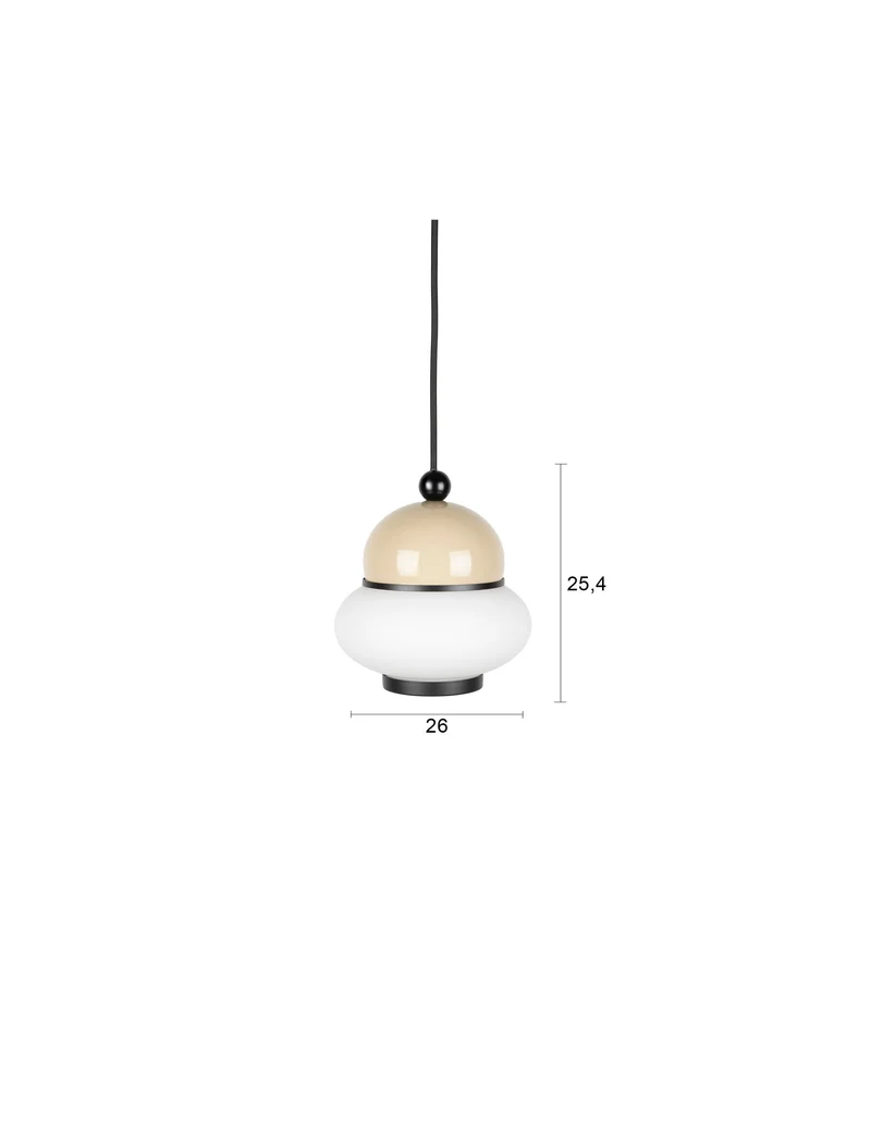 Pendelleuchte Bumble Beige von Zuiver mit Milchglas-Lampenschirm