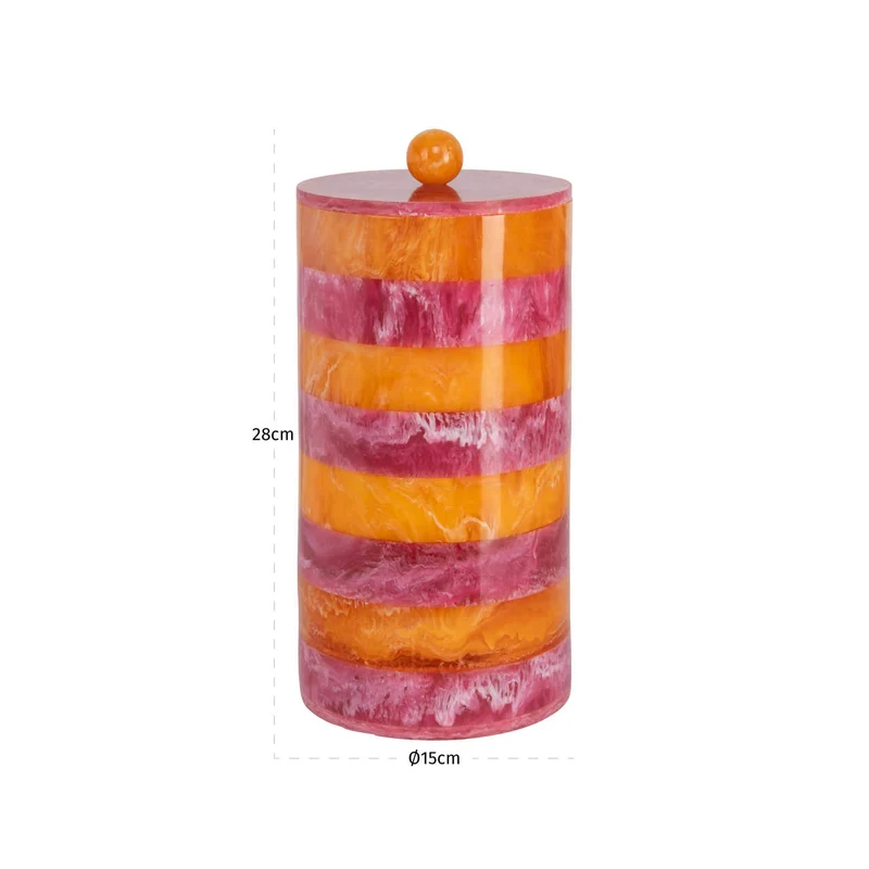 Aufbewahrungsbox Lilybelle Harz pink/orange – dekoratives Unikat