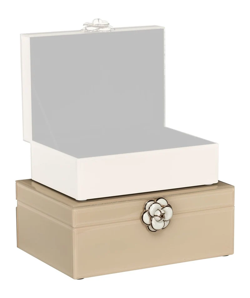 Aufbewahrungsbox Abbey ivory von Richmond aus MDF und Glas