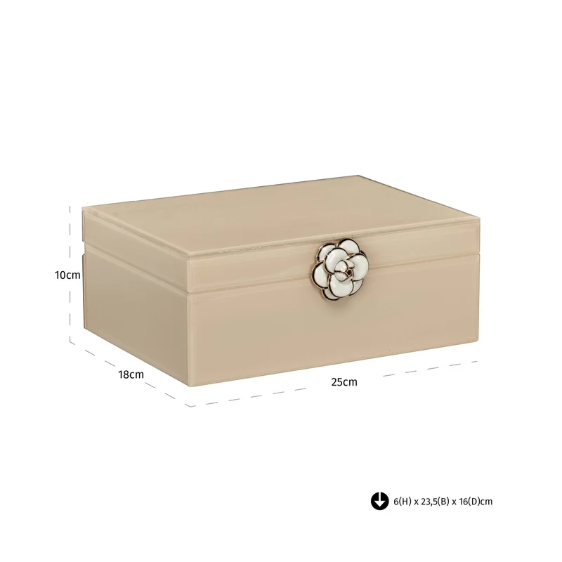 Aufbewahrungsbox Abbey ivory von Richmond aus MDF und Glas