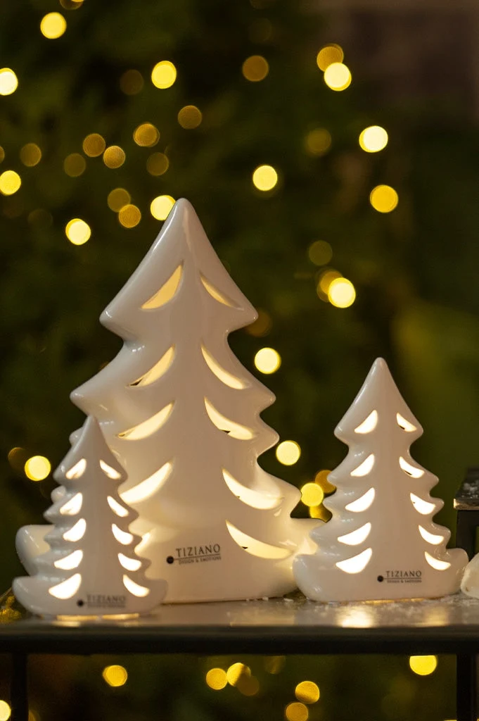 Dekobaum Tiana LED klein creme-weiß