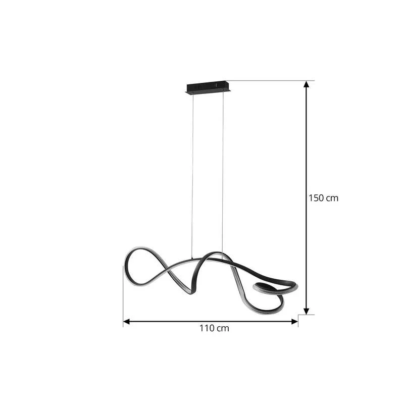 B-Ware Lucande Pendelleuchte Hängelampe LED Rodado schwarz Aluminium Beleuchtung