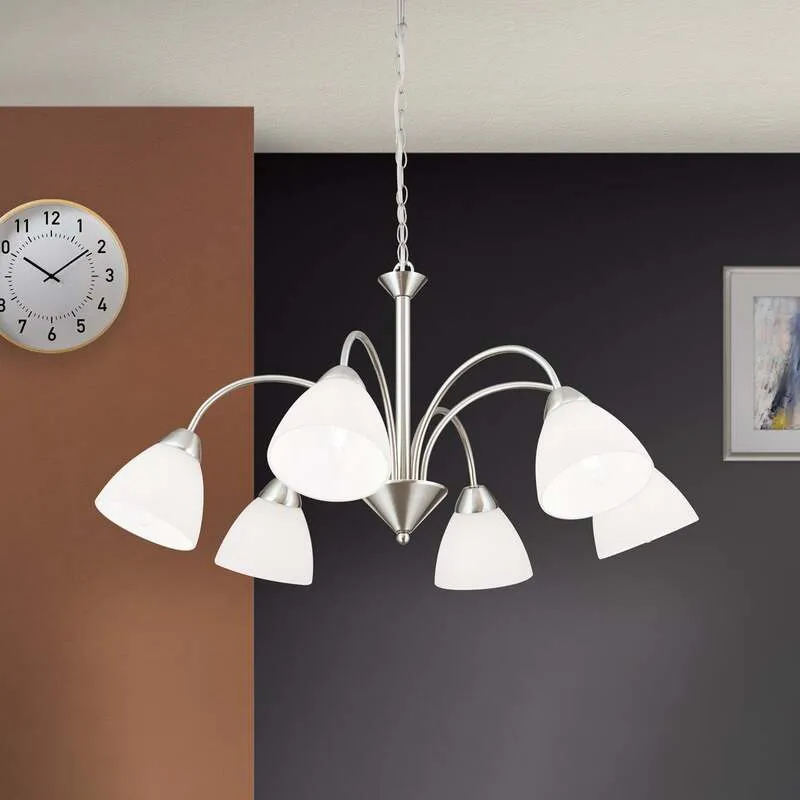B-Ware Hängeleuchte Kinga Hängeleuchte Lampe Leuchte Deckenlampe 6-flammig E14 nickel
