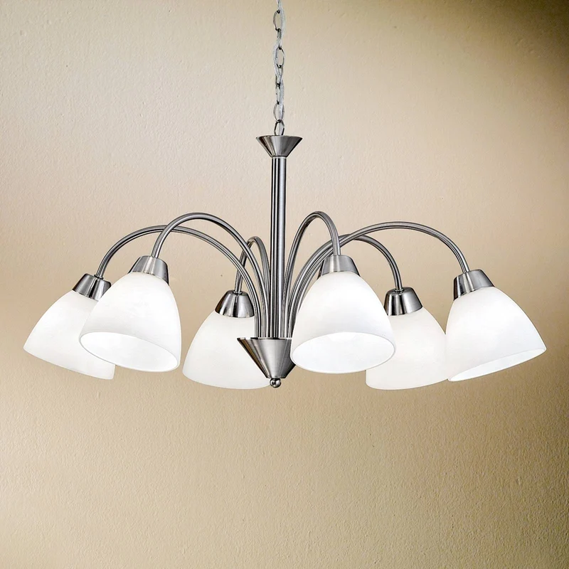 B-Ware Hängeleuchte Kinga Hängeleuchte Lampe Leuchte Deckenlampe 6-flammig E14 nickel