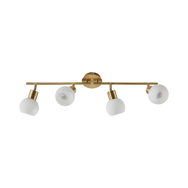 B-Ware Lindby Deckenleuchte Deckenlampe Elaina messing Glas Opalglasschirme 4 flammig