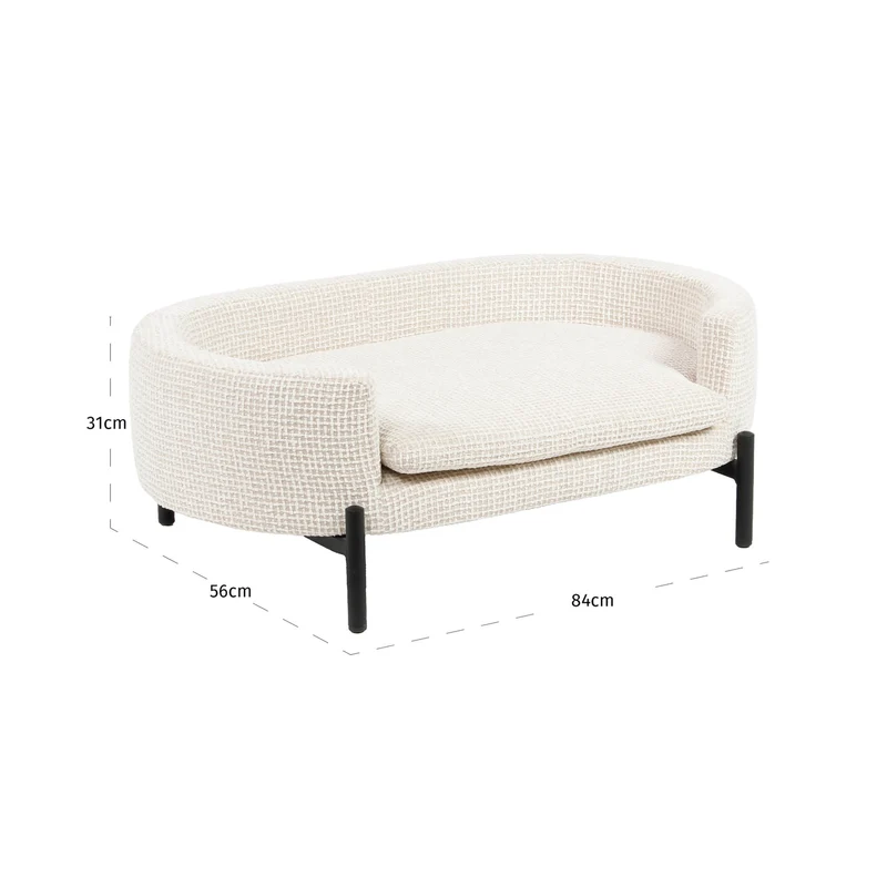Hundebett Dolly beige Blockweave – stilvoller Liegeplatz für Hunde