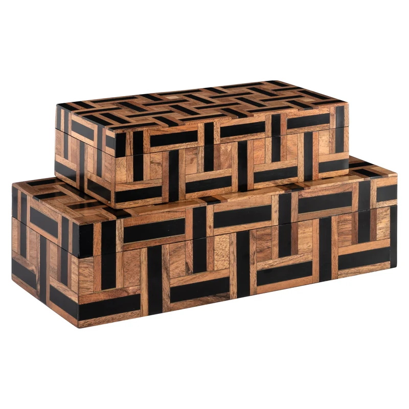 Aufbewahrungsbox Floor Small in Braun aus Harz und MDF