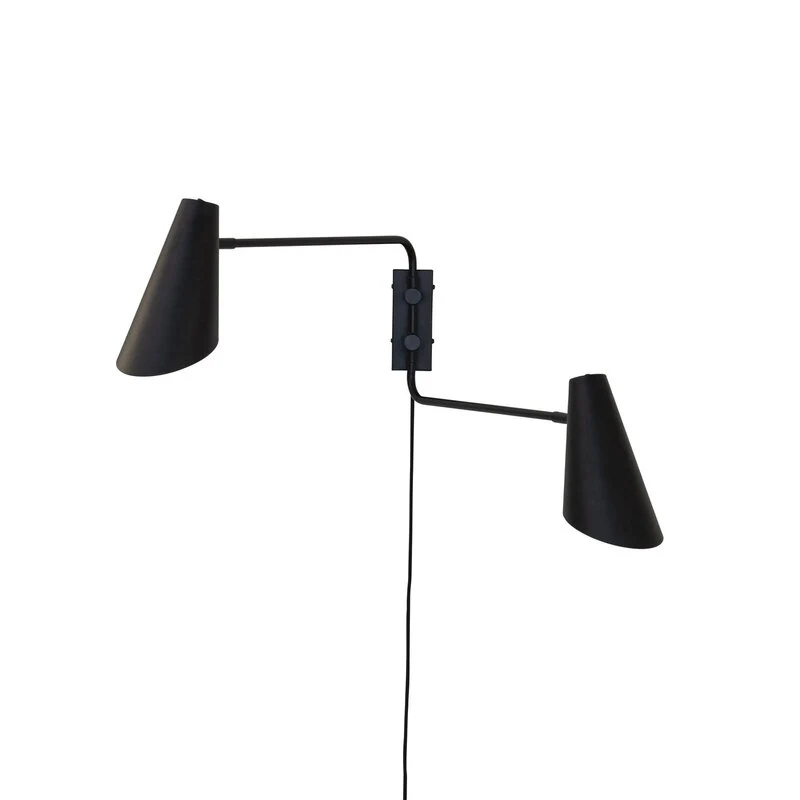 B-Ware Dyberg Larsen Wandlampe Leuchte Cale schwarz Metall 2flg