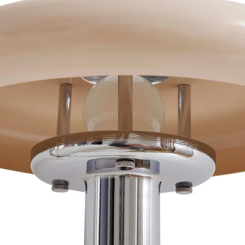 B-Ware Lindby Tischleuchte Lampe Retro beige Metall Travertin Schreibtischleuchte