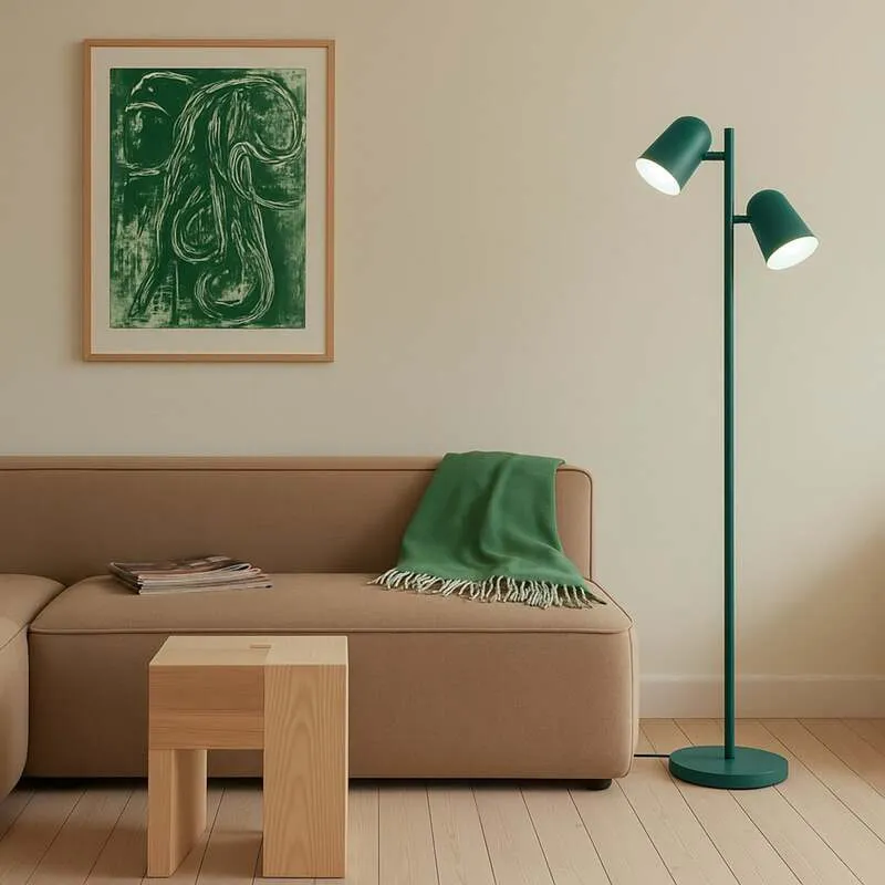 B-Ware Lindby Stehleuchte Lampe Isara grün 165 cm 2flg Metall E27