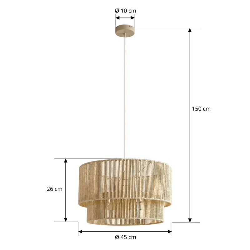 B-Ware Lindby Hängeleuchte Pendelleuchte Lampe E27 Papier beige Ø 45 cm Anuva Leuchte