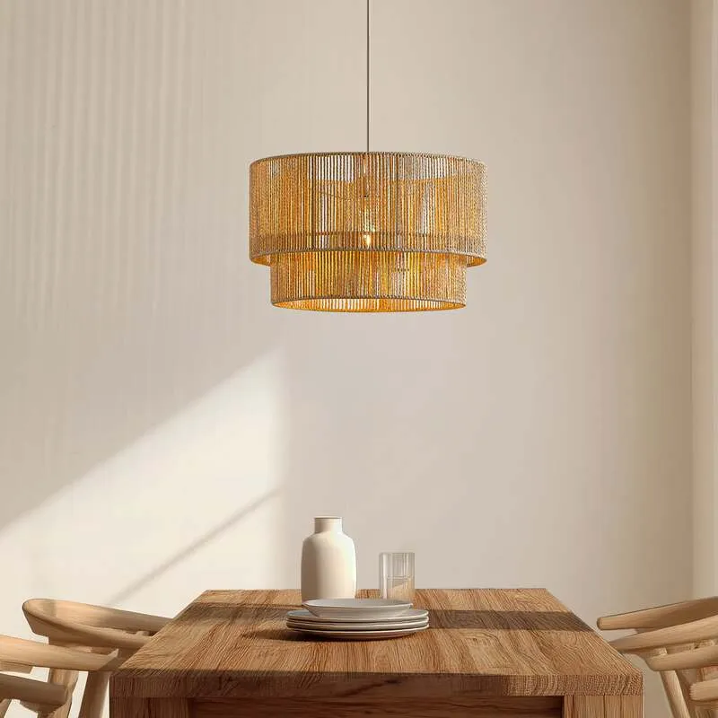 B-Ware Lindby Hängeleuchte Pendelleuchte Lampe E27 Papier beige Ø 45 cm Anuva Leuchte