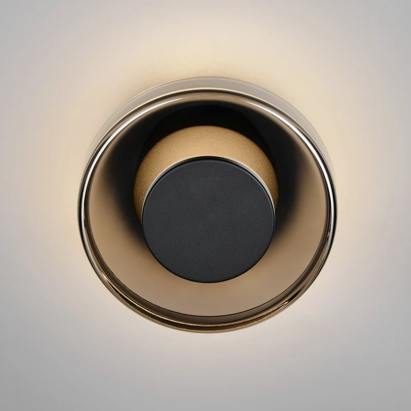 B-Ware Trio Lighting LED Wandleuchte Wandlampe Celeste schwarz chrom Glas dimmbar 22 cm