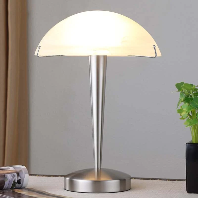 B-Ware Lindby Tischlampe Viola mit Touchschalter nickel matt Schreibtischleuchte E14