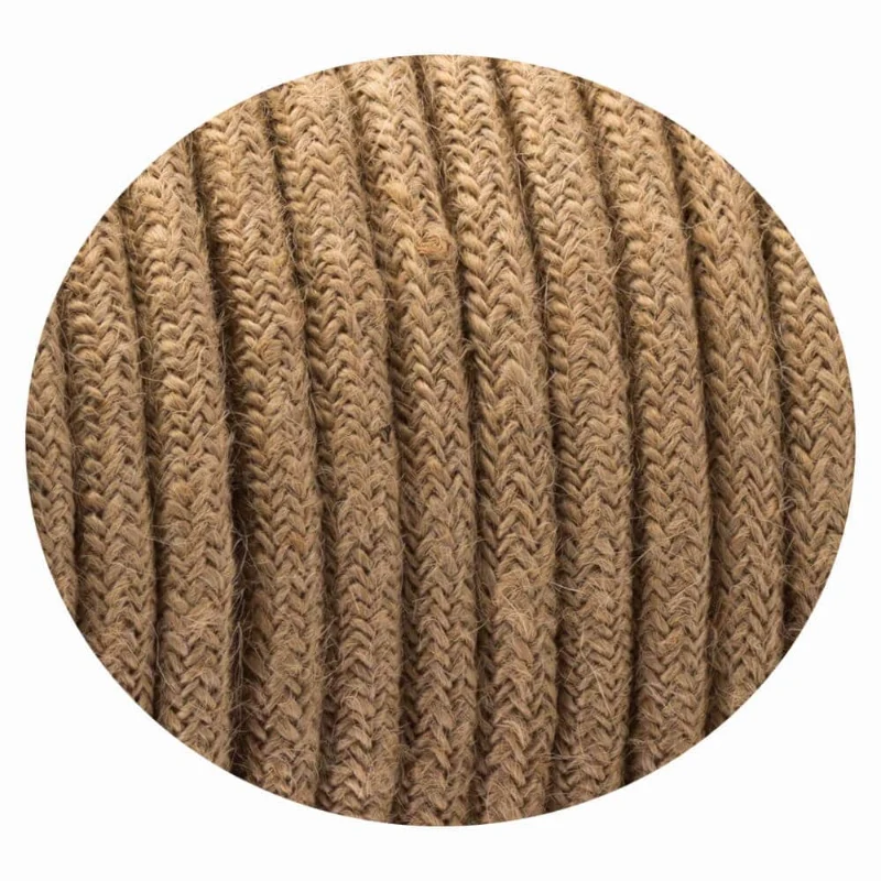 Hanf Textilkabel 3-adrig Lampenkabel Natur Hanfseil Stoffkabel ~1135