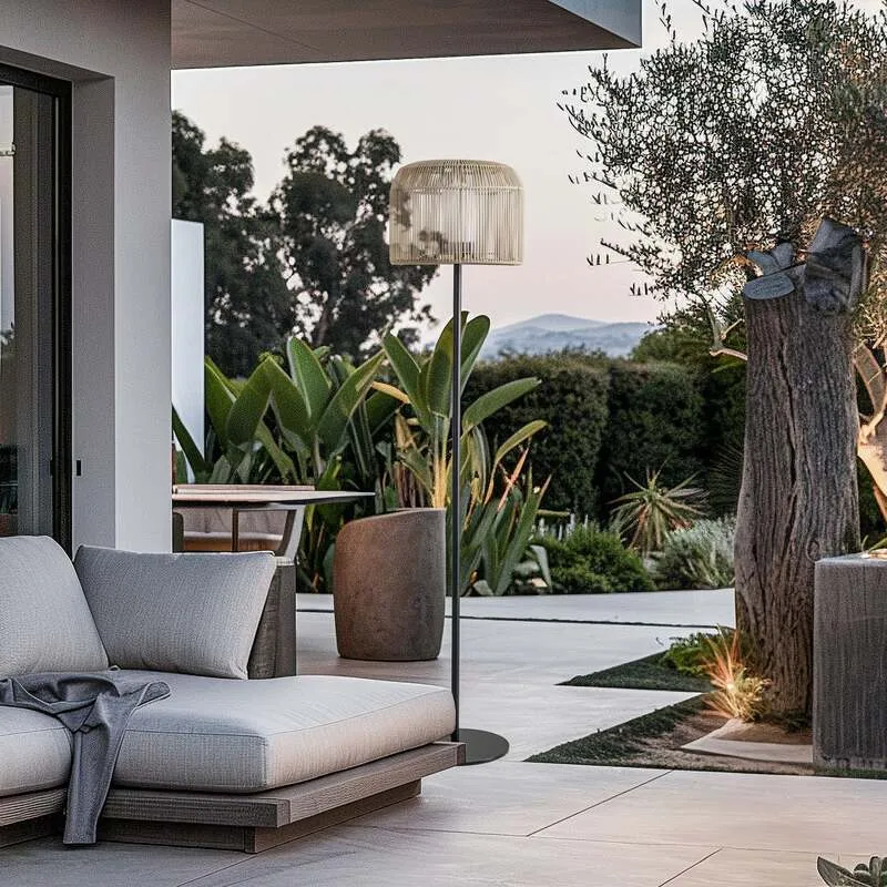 B-Ware Lucande Terrassenleuchte Solvindor khaki Kunststoff IP44 Leuchte Outdoorlampe