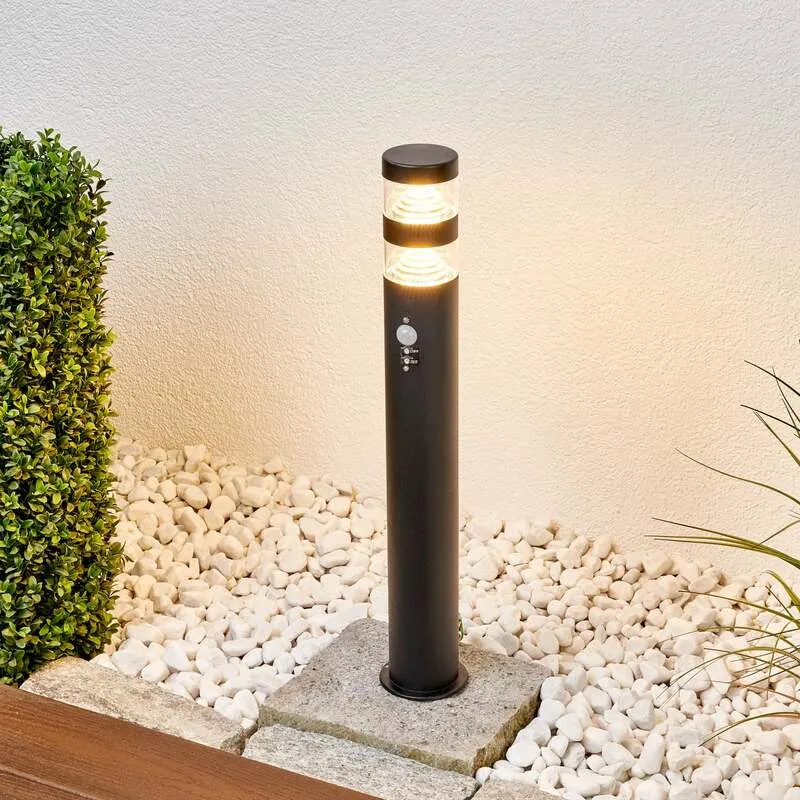 B-Ware Lindby Wegelampe Pollerleuchte LED schwarz Sensor IP44 Außenleuchte Lampe Garten