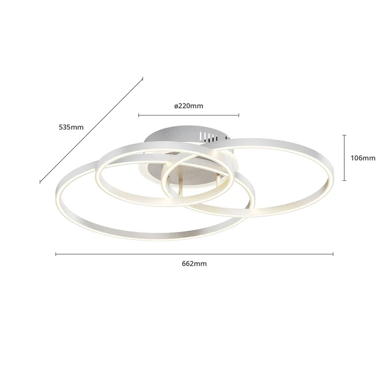 B-Ware Lindby Smart Tula LED-Deckenlampe Deckenlampe Lampe Leuchte Licht 40W Alu nickel